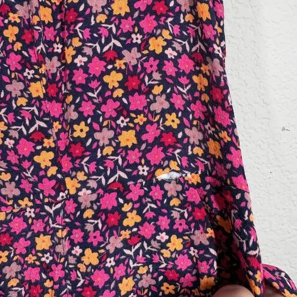 Fat Face Size 2 Midi Shirt Dress Red Pink Floral Belted Short Sleeves Colorful - Picture 7 of 10